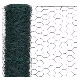 vidaXL Chicken Wire Fence with PVC Coating Wire Mesh Roll Wire Fencing Net - green, 1.5 m - Additional view 2