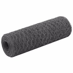 vidaXL Chicken Wire Fence Wire Netting Wire Mesh Panel Steel with PVC Coating - grey, 0.5 m