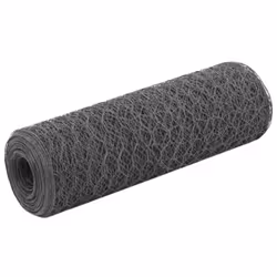 vidaXL Chicken Wire Fence with PVC Coating Wire Mesh Roll Wire Fencing Net - grey, 0.5 m