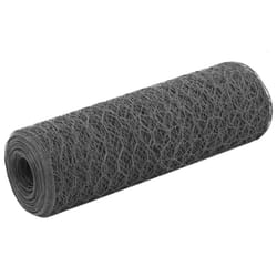 vidaXL Chicken Wire Fence with PVC Coating Wire Mesh Roll Wire Fencing Net - grey, 0.5 m