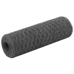 vidaXL Chicken Wire Fence Wire Mesh Roll Wire Fencing Galvanised Steel Silver - grey, 0.5 m