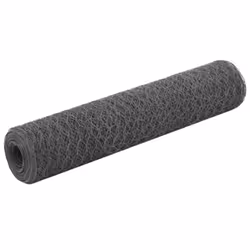 vidaXL Chicken Wire Fence with PVC Coating Wire Mesh Roll Wire Fencing Net - grey, 0.75 m