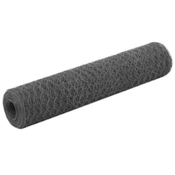 vidaXL Chicken Wire Fence Wire Netting Wire Mesh Panel Steel with PVC Coating - grey, 0.75 m