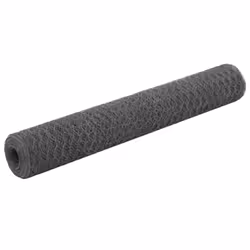 vidaXL Chicken Wire Fence with PVC Coating Wire Mesh Roll Wire Fencing Net - grey, 1 m