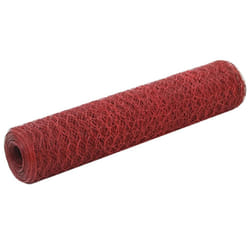 vidaXL Chicken Wire Fence Wire Mesh Roll Wire Fencing Galvanised Steel Silver - red, 0.75 m