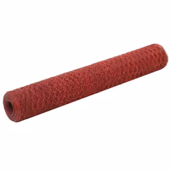 vidaXL Chicken Wire Fence with PVC Coating Wire Mesh Roll Wire Fencing Net - red, 1 m