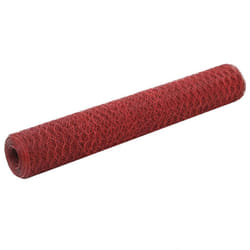 vidaXL Chicken Wire Fence with PVC Coating Wire Mesh Roll Wire Fencing Net - red, 1 m