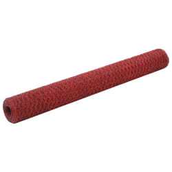 vidaXL Chicken Wire Fence with PVC Coating Wire Mesh Roll Wire Fencing Net - red, 1.2 m
