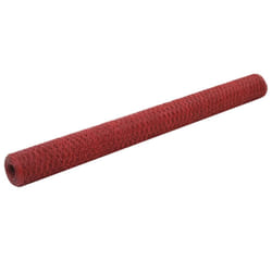 vidaXL Chicken Wire Fence with PVC Coating Wire Mesh Roll Wire Fencing Net - red, 1.5 m
