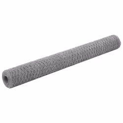 vidaXL Chicken Wire Fence with PVC Coating Wire Mesh Roll Wire Fencing Net - silver, 1.2 m