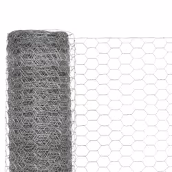 vidaXL Chicken Wire Fence with PVC Coating Wire Mesh Roll Wire Fencing Net - silver, 1.5 m - Additional view 2