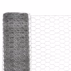 vidaXL Chicken Wire Fence Wire Netting Wire Mesh Panel Steel with PVC Coating - 1.2 m