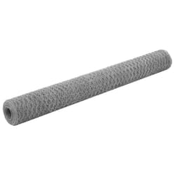 vidaXL Chicken Wire Fence Wire Mesh Roll Wire Fencing Galvanised Steel Silver - 1.2 m
