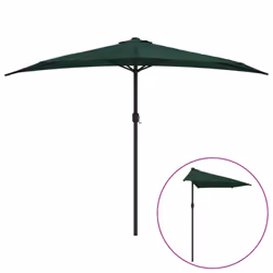 vidaXL Garden Parasol with Aluminium Pole Sunshade Outdoor Umbrella Green Half - Additional view 2