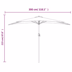 vidaXL Garden Parasol with Aluminium Pole Sunshade Outdoor Umbrella Green Half - Additional view 9