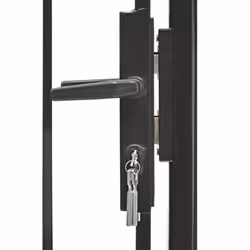 vidaXL Garden Gate with Arched Top Steel 1x1.75m Black Outdoor Barrier Door - Additional view 2