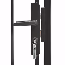 vidaXL Garden Gate with Arched Top Steel 1x2m Black Outdoor Patio Barrier Door