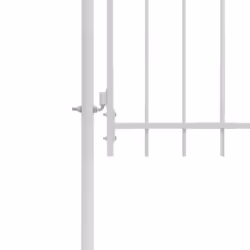 vidaXL Garden Gate with Arched Top Steel 1x2m White Entrance Barrier Door - Additional view 2