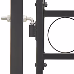 vidaXL Fence Gate with Arched Top Steel 100x125cm Black Outdoor Garden Door