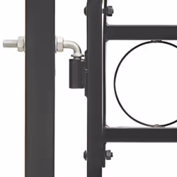 vidaXL Fence Gate with Arched Top Steel Black Outdoor Garden Door Multi Sizes - 100 x 150 cm