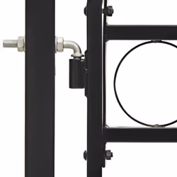 vidaXL Fence Gate Double Door with Arched Top Steel Black Barrier Multi Sizes - 300 x 125 cm