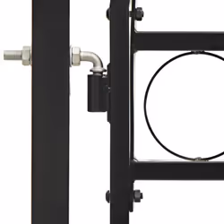 vidaXL Fence Gate Double Door with Arched Top Steel Black Barrier Multi Sizes - 400 x 175 cm