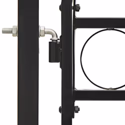 vidaXL Fence Gate Double Door with Arched Top Steel Black Barrier Multi Sizes - 400 x 200 cm