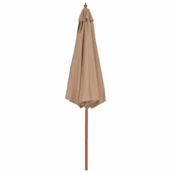 vidaXL Garden Parasol with Wooden Pole Sunshade Outdoor Umbrella Canopy Taupe - Additional view 2