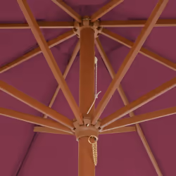 vidaXL Garden Parasol with Wooden Pole Sunshade Outdoor Umbrella Bordeaux Red - Additional view 4