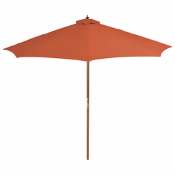 vidaXL Garden Parasol with Wooden Pole Sunshade Outdoor Umbrella Terracotta