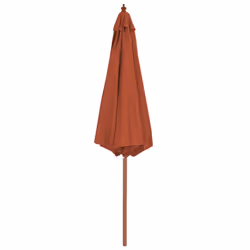 vidaXL Garden Parasol with Wooden Pole Sunshade Outdoor Umbrella Terracotta