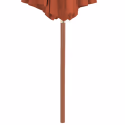 vidaXL Garden Parasol with Wooden Pole Sunshade Outdoor Umbrella Terracotta - Additional view 4
