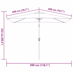 vidaXL Garden Parasol with Metal Pole Sunshade Outdoor Umbrella Anthracite - Additional view 6