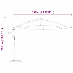 vidaXL Cantilever Garden Parasol with Aluminium Pole Shade Umbrella Anthracite - Additional view 8