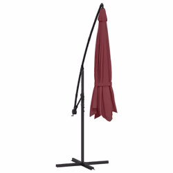 vidaXL Cantilever Garden Parasol with Aluminium Pole Umbrella Bordeaux Red - Additional view 5