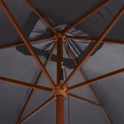 vidaXL Garden Parasol with Wooden Pole Sunshade Outdoor Umbrella Anthracite - Additional view 5
