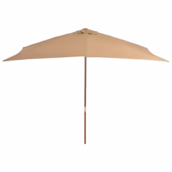 vidaXL Garden Parasol with Wooden Pole Sunshade Outdoor Umbrella Canopy Taupe - Additional view 2