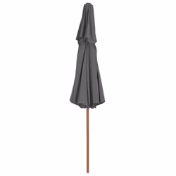 vidaXL Double Decker Garden Parasol with Wooden Pole Shade Umbrella Anthracite - Additional view 4
