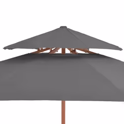 vidaXL Double Decker Garden Parasol with Wooden Pole Shade Umbrella Anthracite - Additional view 5