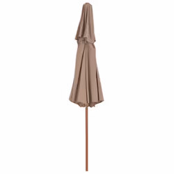 vidaXL Double Decker Garden Parasol with Wooden Pole Outdoor Umbrella Taupe - Additional view 4