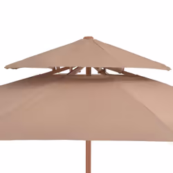 vidaXL Double Decker Garden Parasol with Wooden Pole Outdoor Umbrella Taupe - Additional view 5