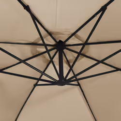 vidaXL Cantilever Garden Parasol with LED Lights and Steel Pole Umbrella Taupe - Additional view 7