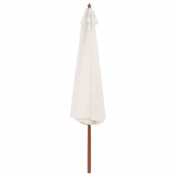 vidaXL Garden Parasol with Wooden Pole Sunshade Outdoor Umbrella Sand White - Additional view 2