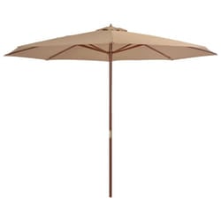 vidaXL Garden Parasol with Wooden Pole Sunshade Outdoor Umbrella Canopy Taupe