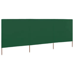 vidaXL 3-panel Wind Screen Fabric Green Camping Windbreaker Privacy Shelter