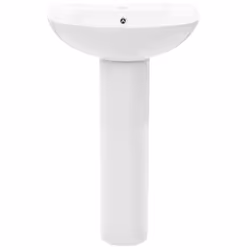 vidaXL Freestanding Basin with Pedestal Ceramic White 520x440x190mm Wash Sink - Additional view 2