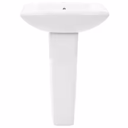 vidaXL Freestanding Basin with Pedestal Ceramic White 580x470x200mm Wash Sink - Additional view 2