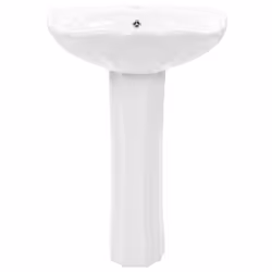 vidaXL Freestanding Basin with Pedestal Ceramic White 580x510x200mm Wash Sink - Additional view 4