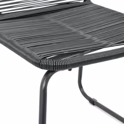vidaXL 2x Outdoor Dining Chairs Poly Rattan 54x59x91cm Black Garden Patio Seat