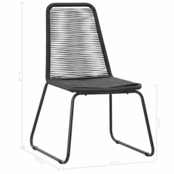 vidaXL 2x Outdoor Dining Chairs Poly Rattan 54x59x91cm Black Garden Patio Seat